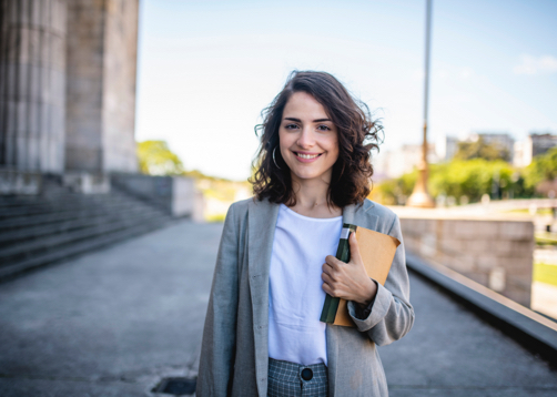 Young female graduate student