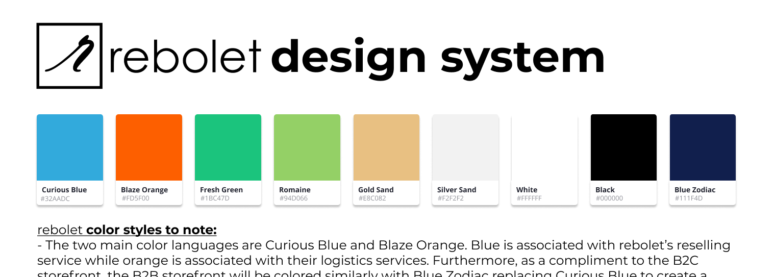 Just the tip of the Rebolet Design System showing the expanded brand colors