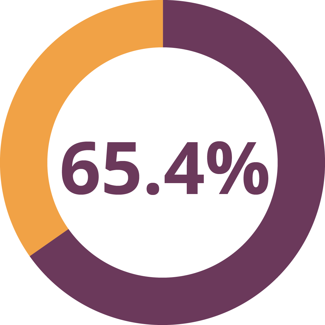 donut graph with 65.4% educators