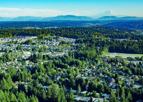 Aerial view of Bothell, WA